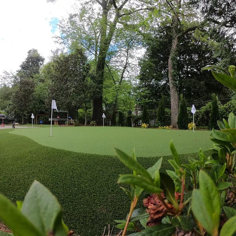 Gorgeous golf play area made of fake grass